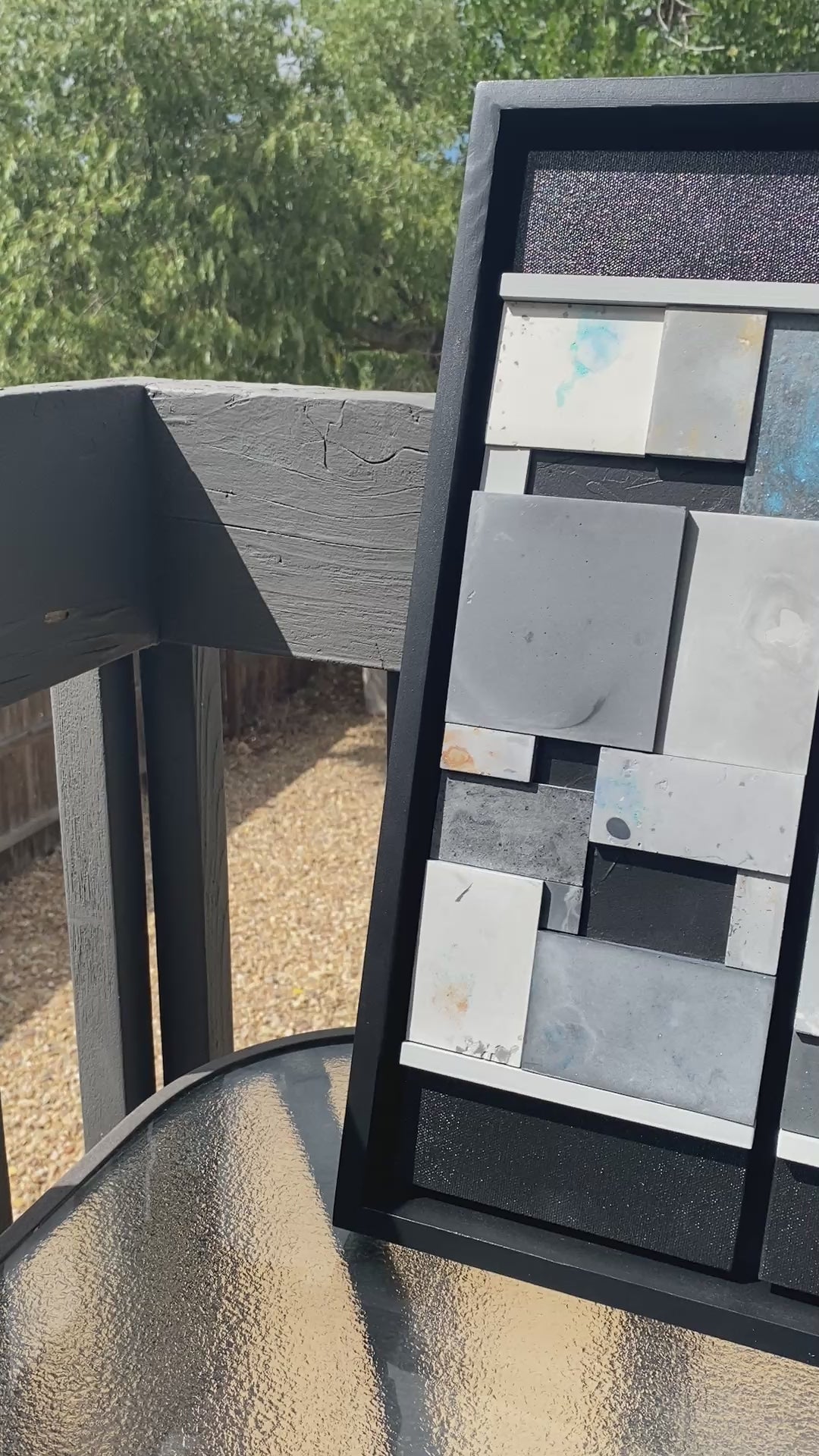 Mixed Media Wall Art Mosiac Triptych Outside